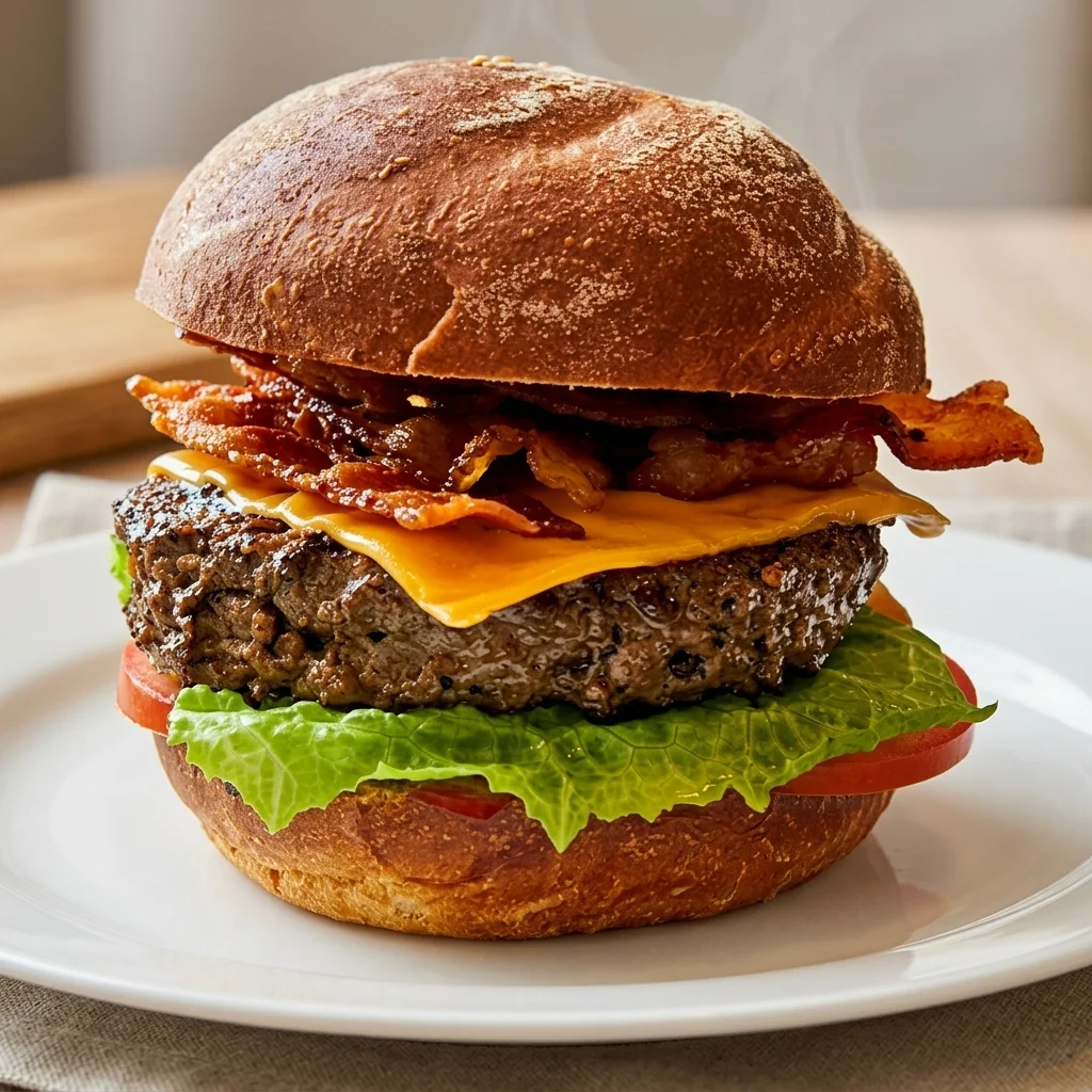 Mozza Burger with fries at Melita Restaurant and Bar in Melita, Manitoba